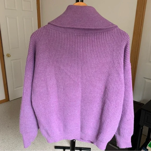Lili Sidonio Zip Turtleneck Knit Purple Sweater Women’s Small - Picture 6 of 12